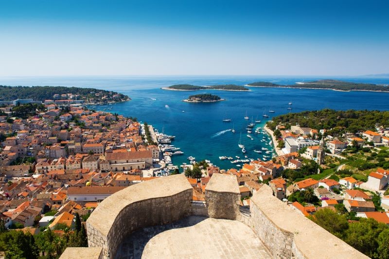 View on Hvar harbour and Pakleni islands, Day trip by boat
