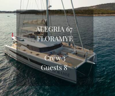 Meet FLORAMYE, the Alegria 67 luxury sailing catamaran designed for unforgettable moments at the Adriatic Sea.